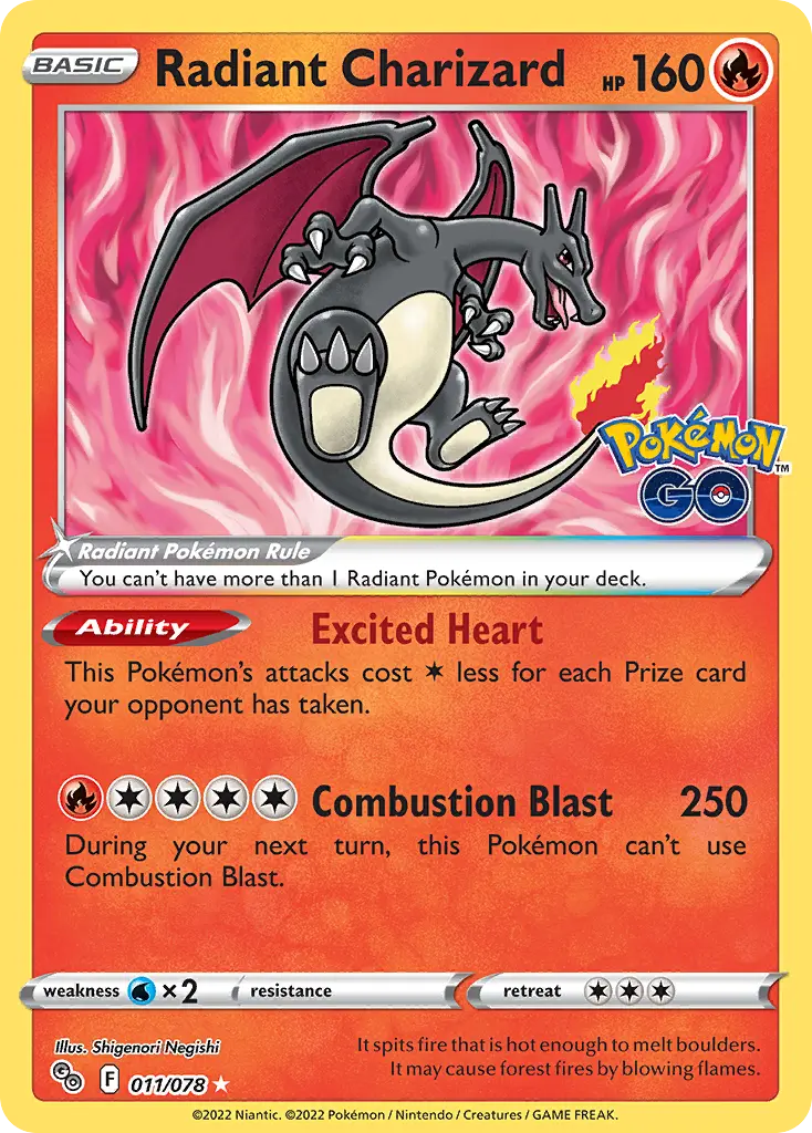 Radiant Charizard (Pokémon GO) - Pokémon in TCG Land
