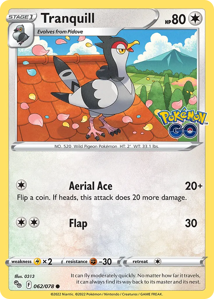 Tranquill (Pokémon GO) - Pokémon in TCG Land