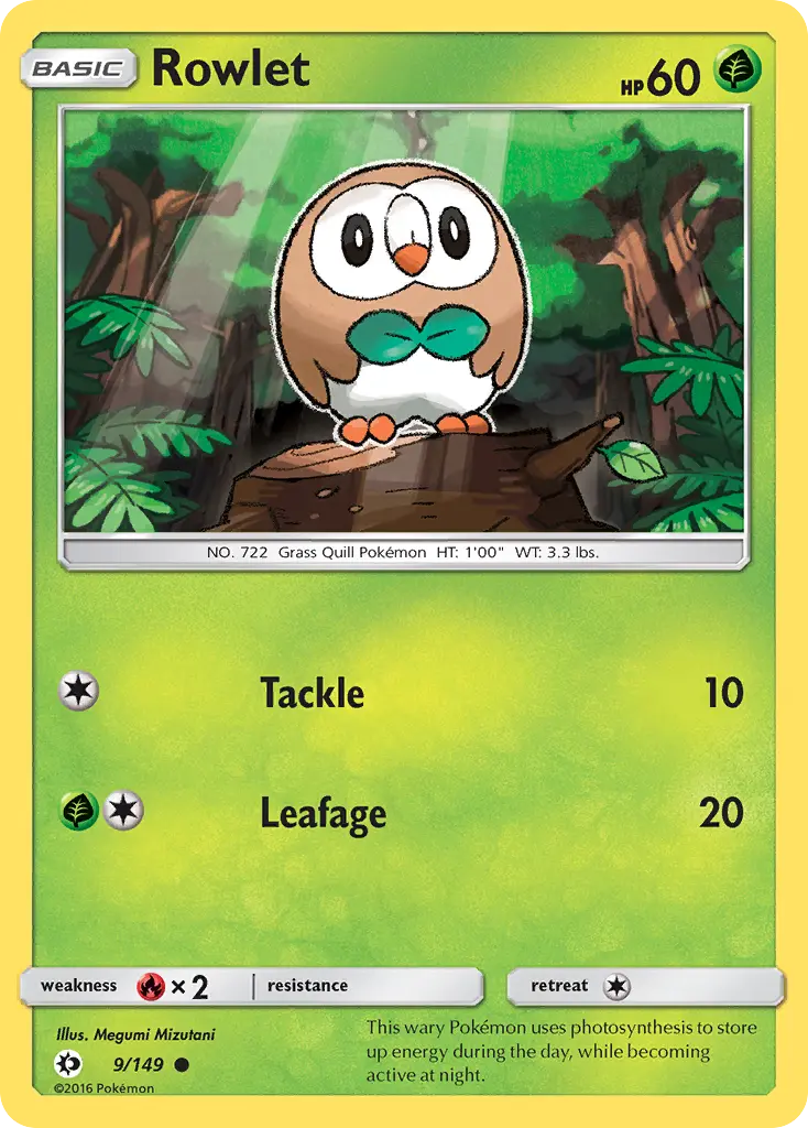 Rowlet (Sun & Moon) - Pokémon in TCG Land