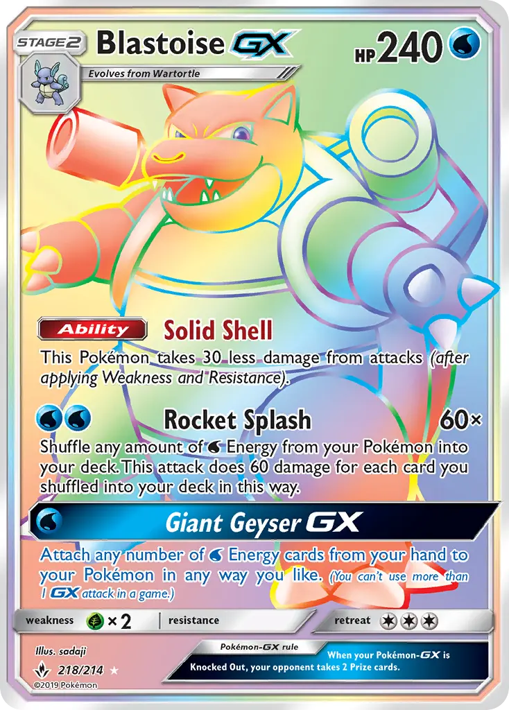 Blastoise-GX (Unbroken Bonds) - Pokémon in TCG Land México