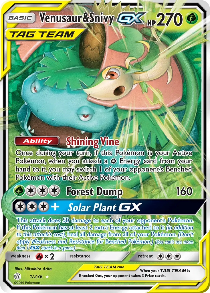 Venusaur & Snivy-GX (Cosmic Eclipse) - Pokémon in TCG Land México