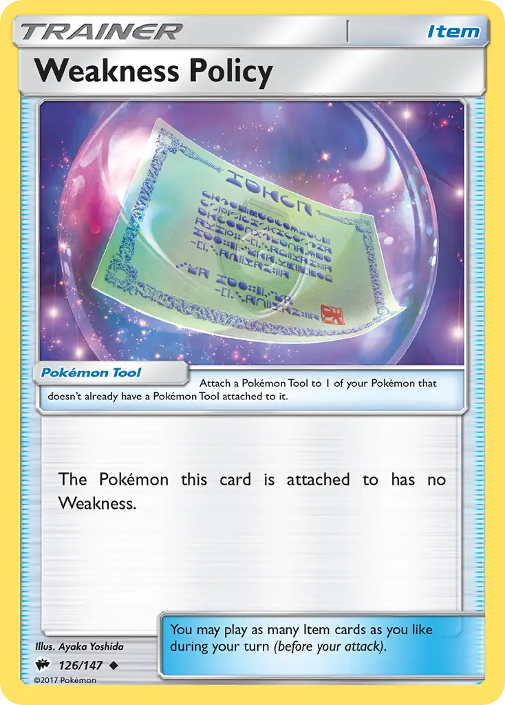Weakness Policy (Burning Shadows) - Pokémon in TCG Land