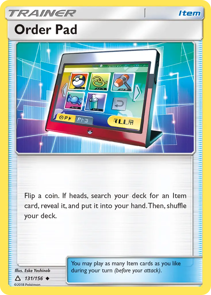 Order Pad (Ultra Prism) - Pokémon in TCG Land México