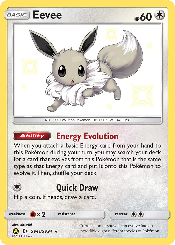 Eevee (Hidden Fates Shiny Vault) - Pokémon in TCG Land