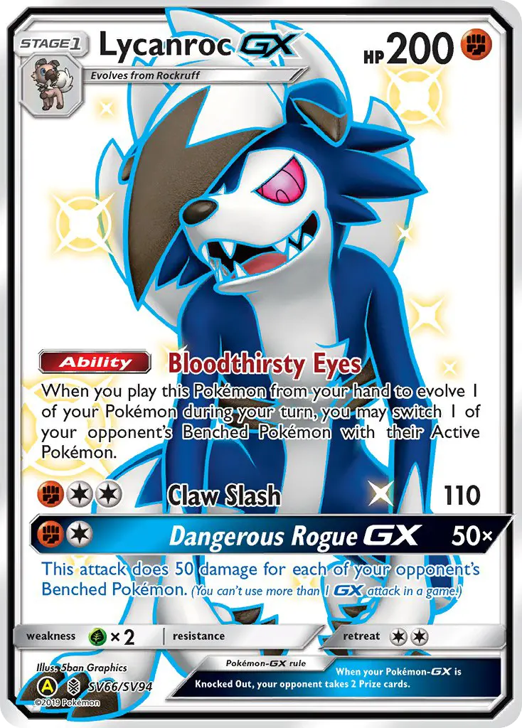 Lycanroc-GX (Hidden Fates Shiny Vault) - Pokémon in TCG Land