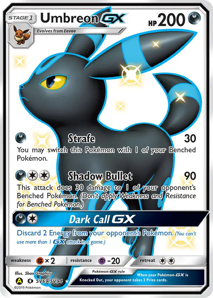 Umbreon-GX (Hidden Fates Shiny Vault) - Pokémon in TCG Land México