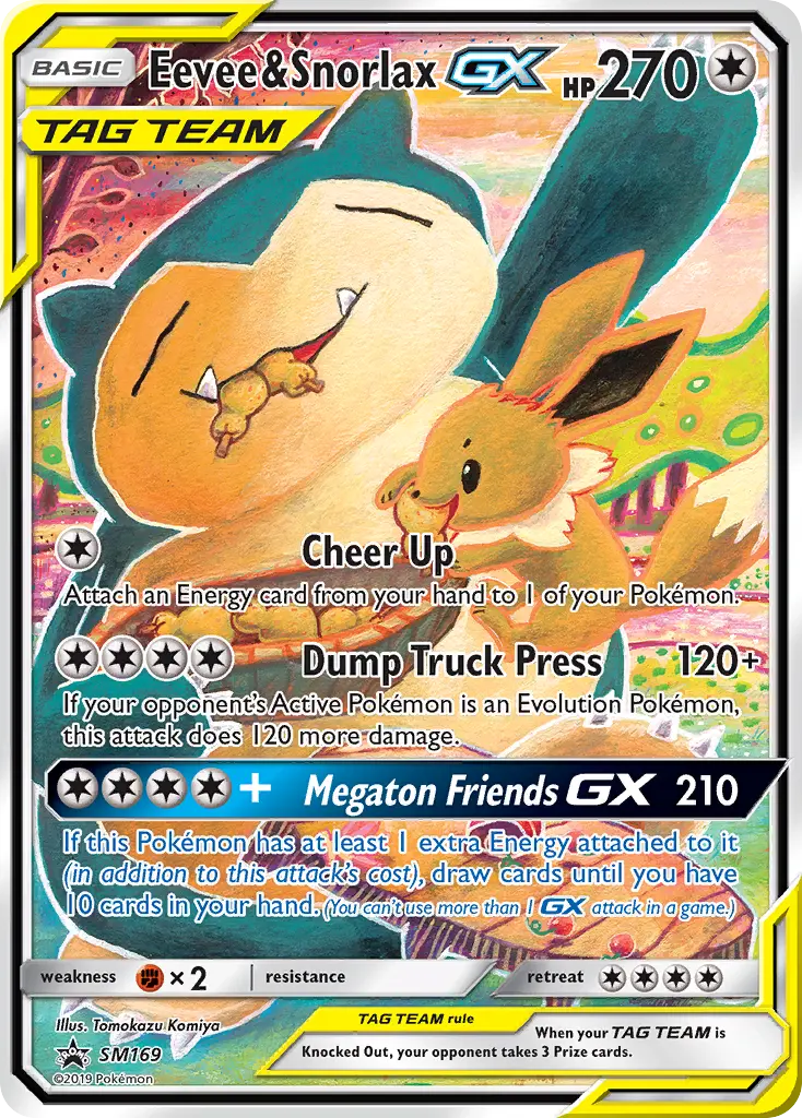 Eevee & Snorlax-GX (SM Black Star Promos) - Pokémon in TCG Land