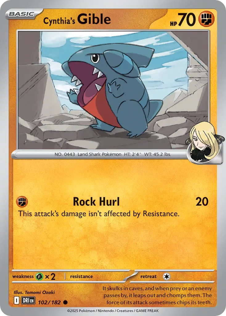 Cynthia's Gible (Destined Rivals) - Pokémon in TCG Land