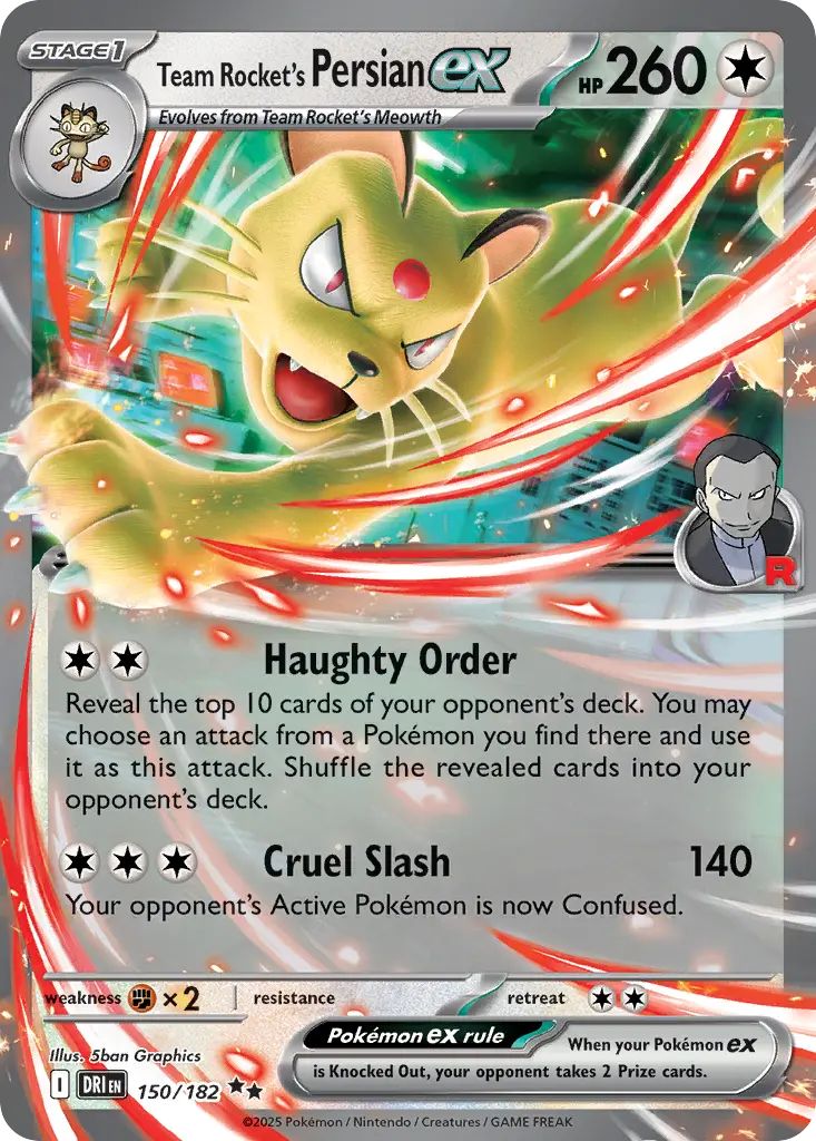 Team Rocket's Persian ex (Destined Rivals) - Pokémon in TCG Land