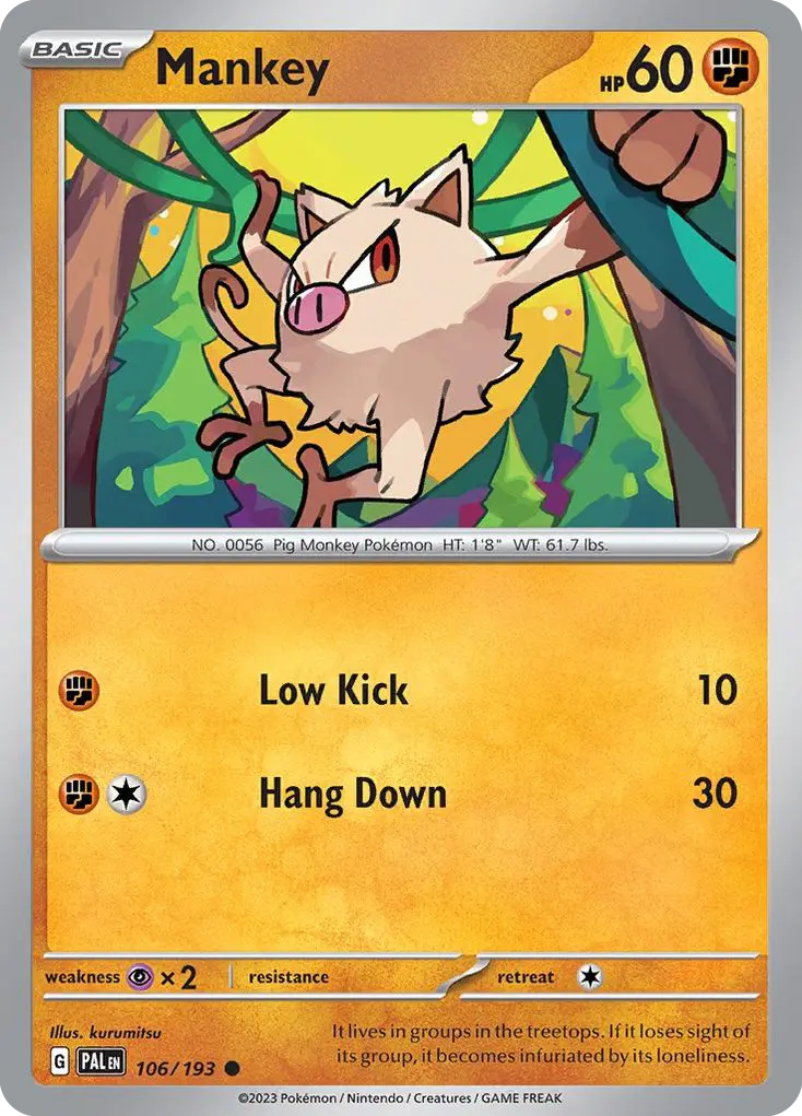 Mankey (Paldea Evolved) - Pokémon in TCG Land México