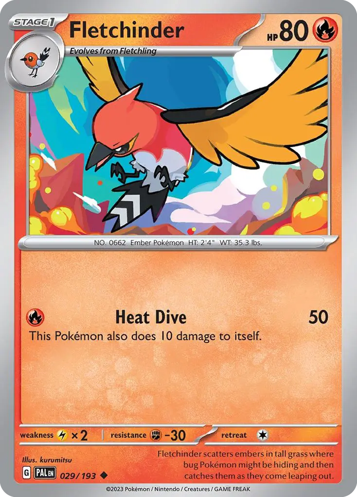 Fletchinder (Paldea Evolved) - Pokémon in TCG Land