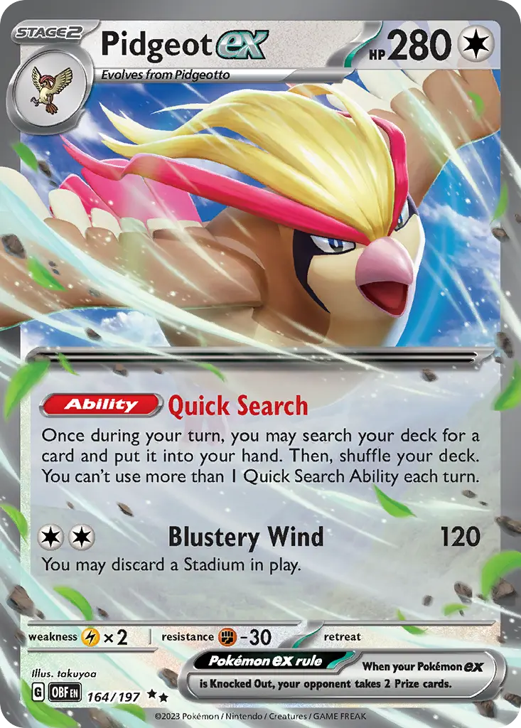 Pidgeot ex (Obsidian Flames) - Pokémon in TCG Land México