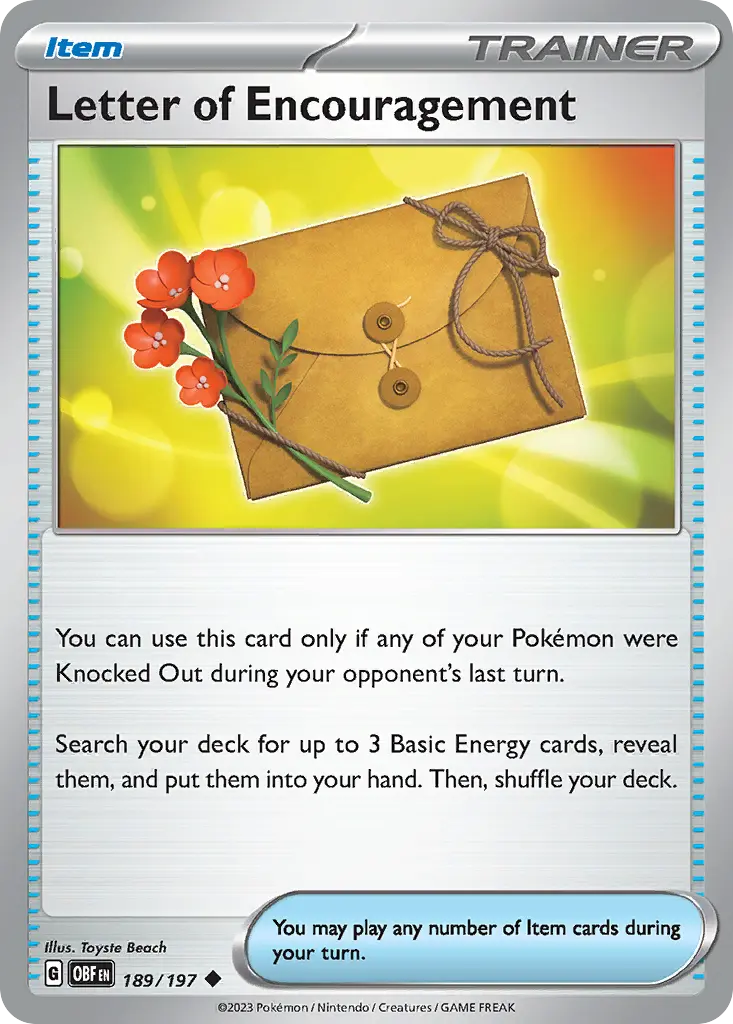Letter of Encouragement (Obsidian Flames) - Pokémon in TCG Land