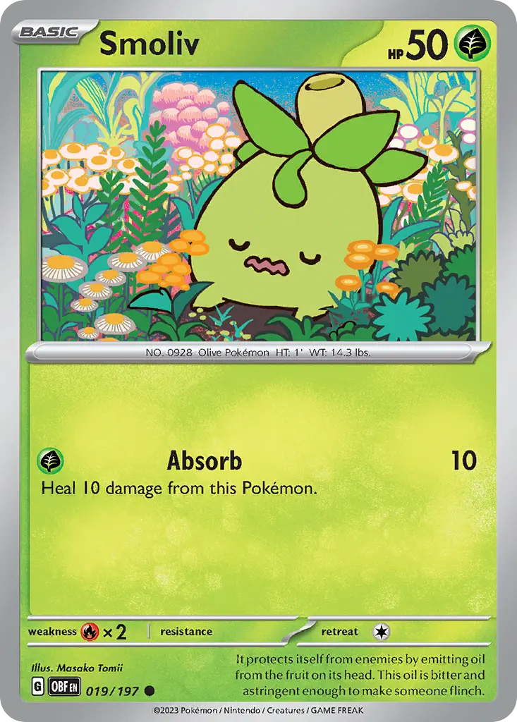 Smoliv (Obsidian Flames) - Pokémon in TCG Land