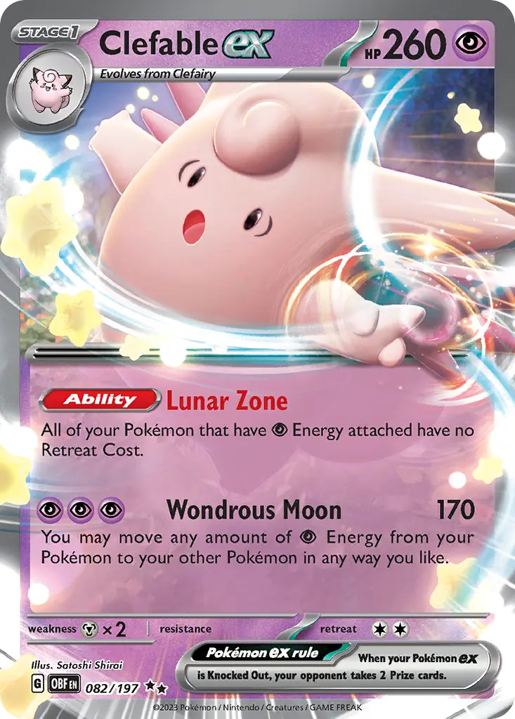 Clefable ex (Obsidian Flames) - Pokémon in TCG Land