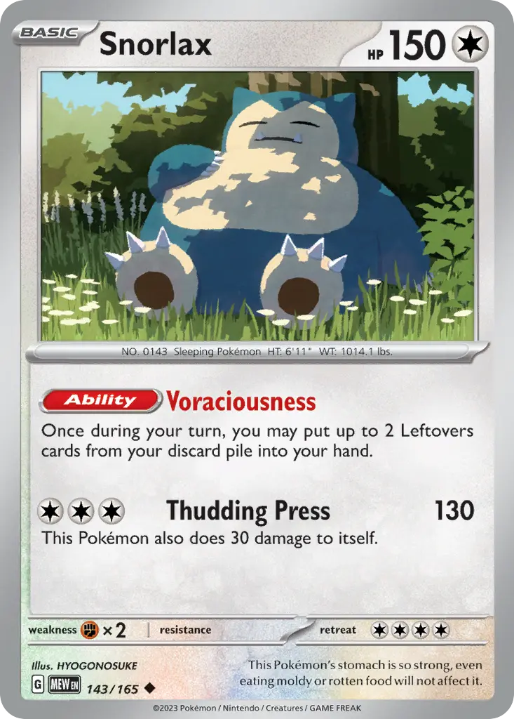 Snorlax (151) - Pokémon in TCG Land México