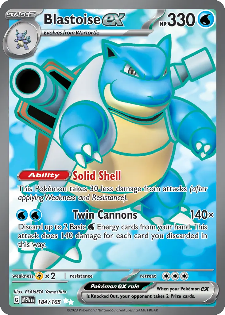 Blastoise ex (151) - Pokémon in TCG Land México