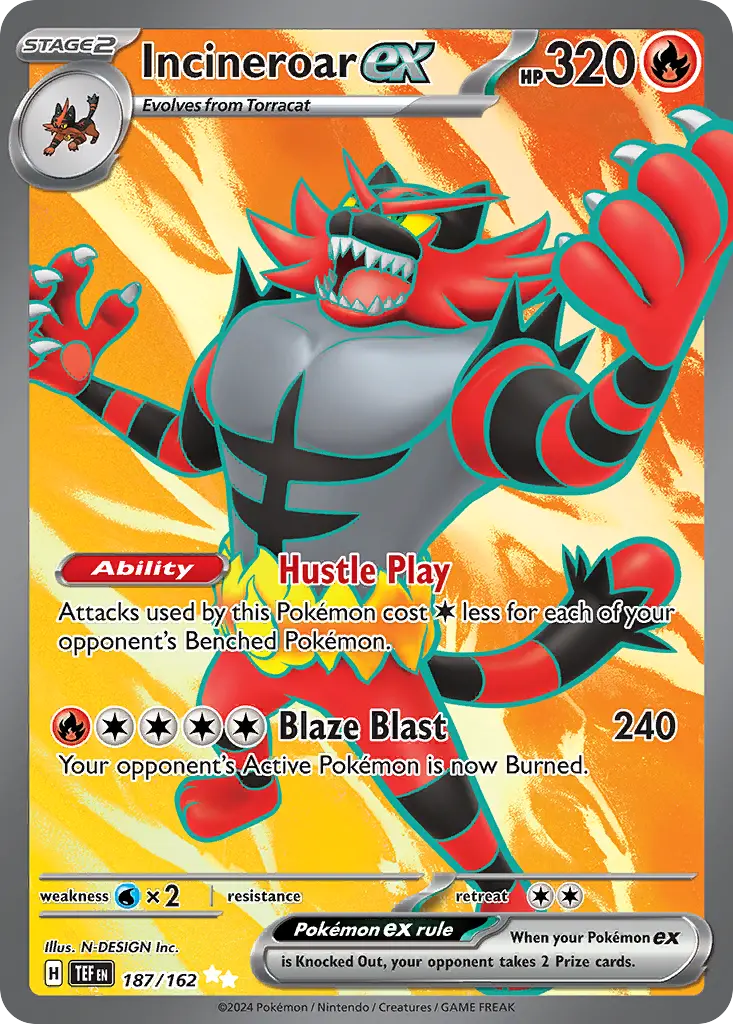 Incineroar ex (Temporal Forces) - Pokémon in TCG Land México