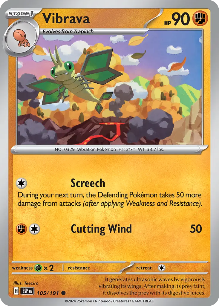 Vibrava (Surging Sparks) - Pokémon in TCG Land