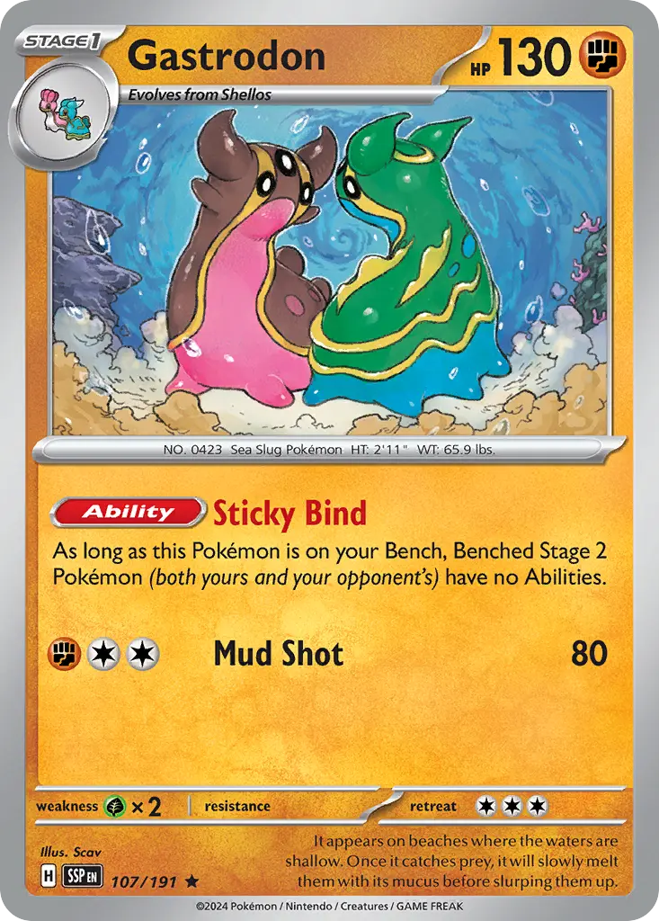 Gastrodon (Surging Sparks) - Pokémon in TCG Land