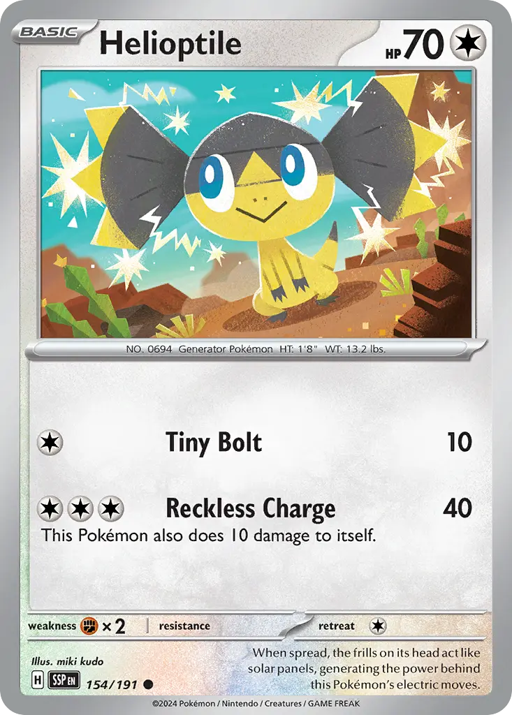 Helioptile (Surging Sparks) - Pokémon in TCG Land