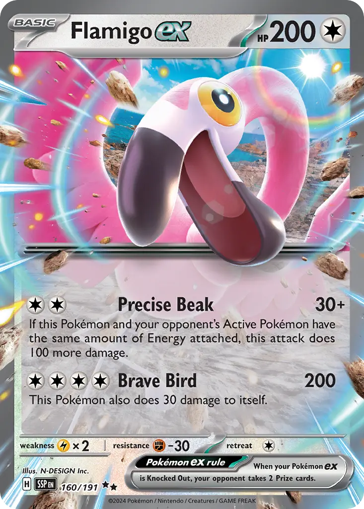 Flamigo ex (Surging Sparks) - Pokémon in TCG Land