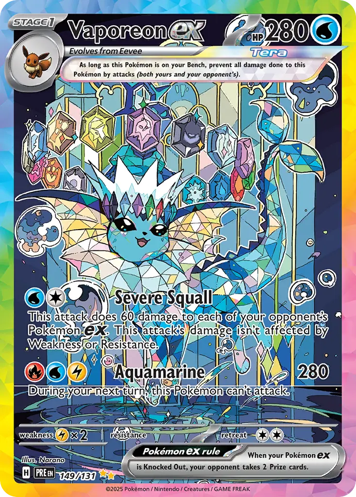 Vaporeon ex (Prismatic Evolutions) - Pokémon in TCG Land México