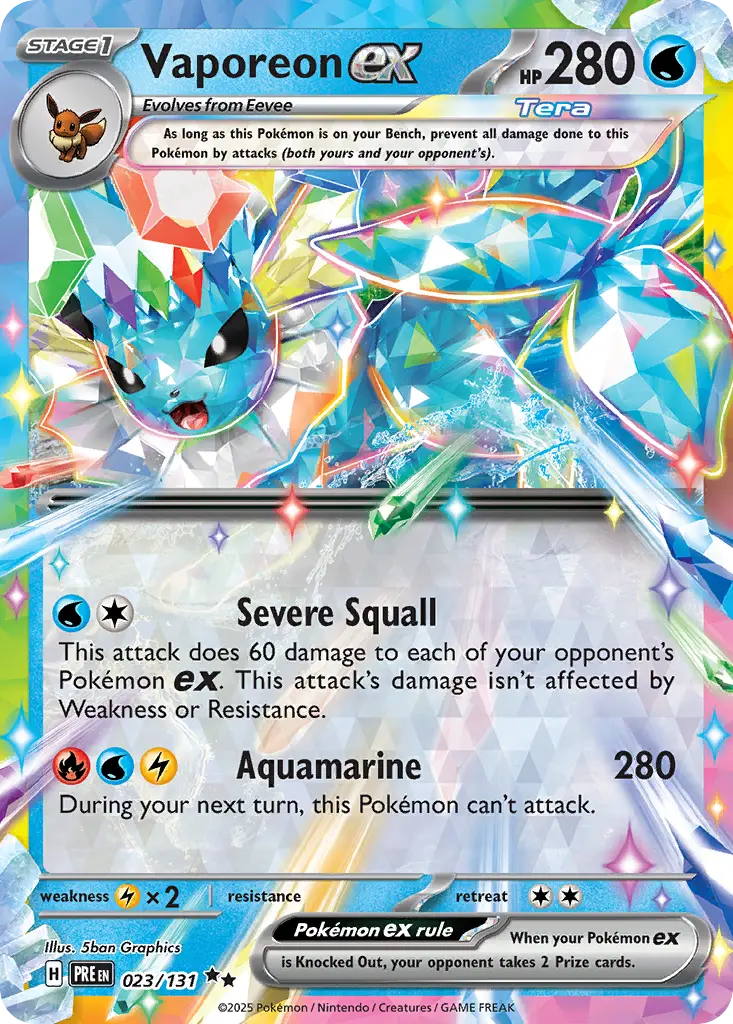Vaporeon ex (Prismatic Evolutions) - Pokémon in TCG Land