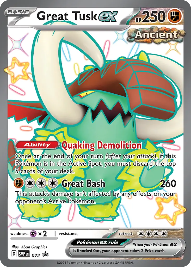 Great Tusk ex (Scarlet & Violet Black Star Promos) - Pokémon in TCG Land