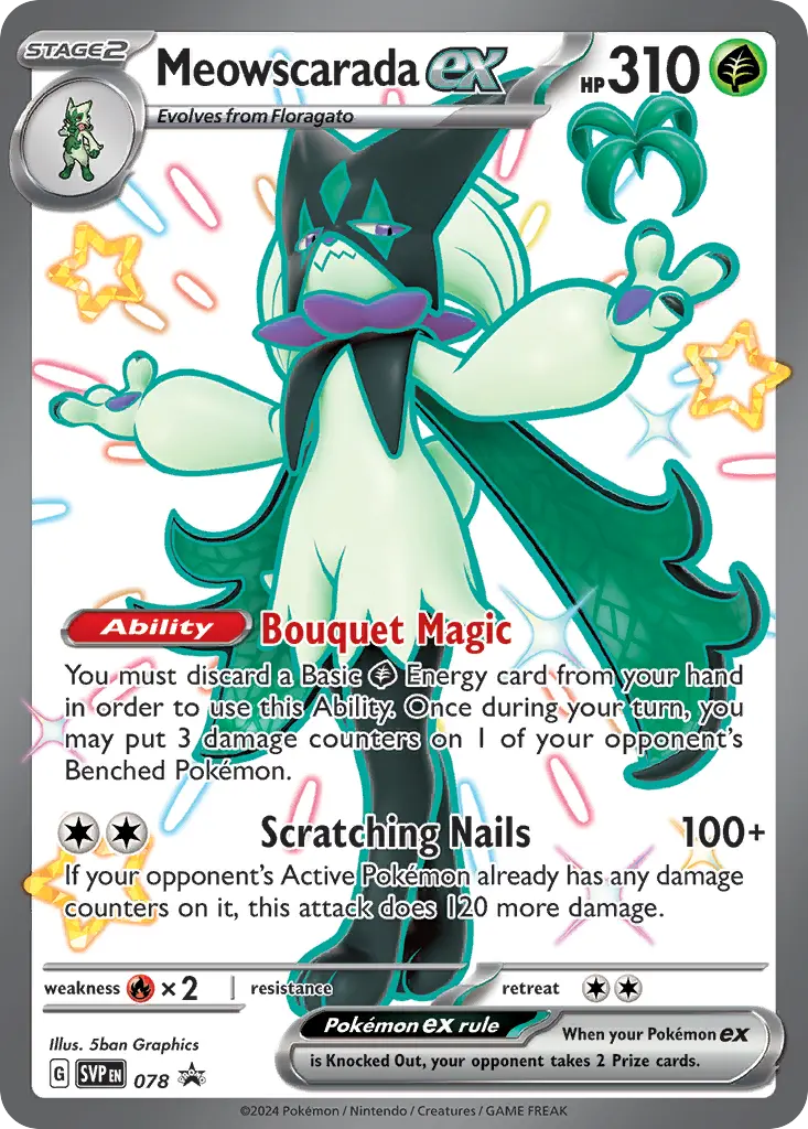 Meowscarada ex (Scarlet & Violet Black Star Promos) - Pokémon in TCG Land México