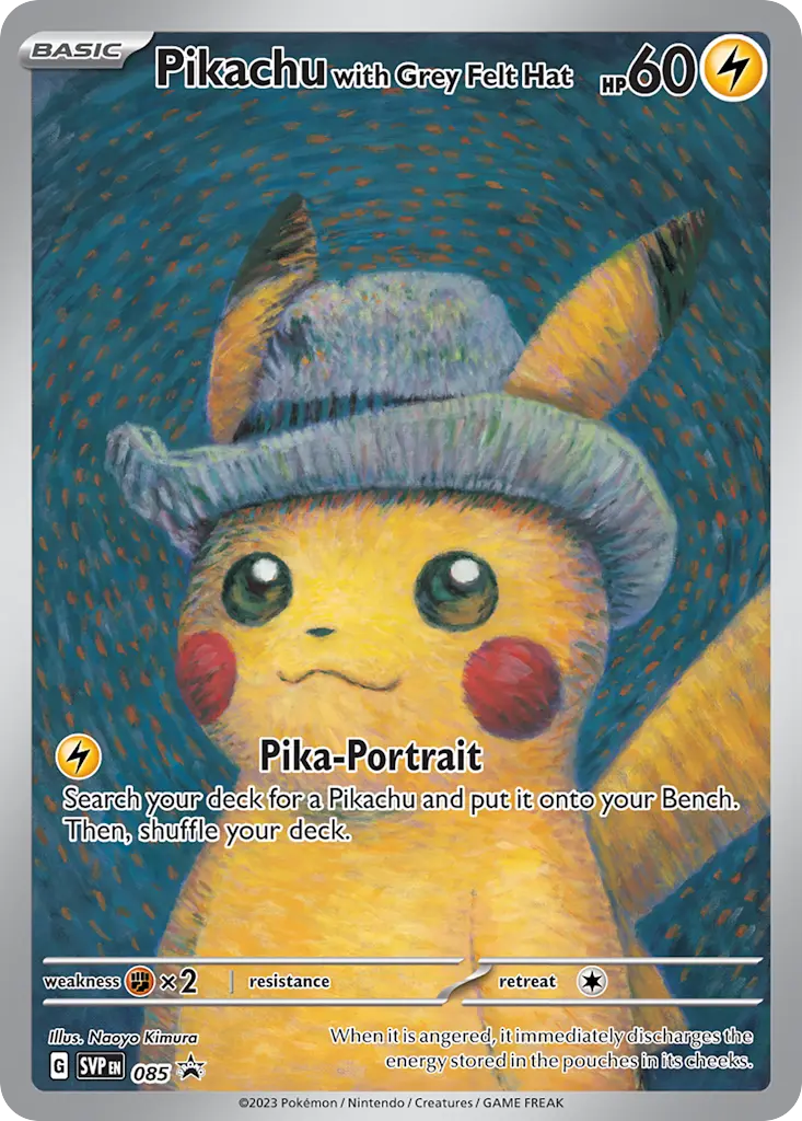Pikachu with Grey Felt Hat (Scarlet & Violet Black Star Promos) - Pokémon in TCG Land México