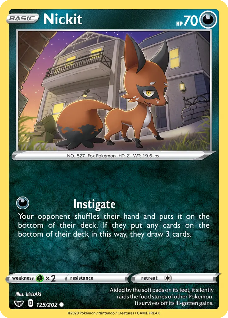 Nickit (Sword & Shield) - Pokémon in TCG Land