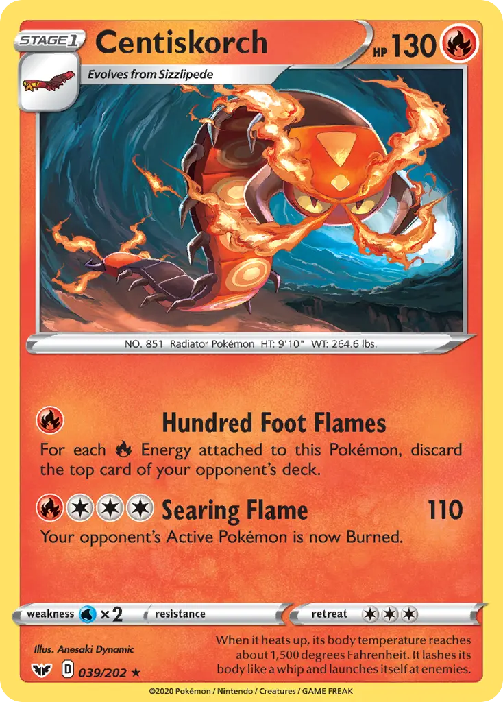 Centiskorch (Sword & Shield) - Pokémon in TCG Land