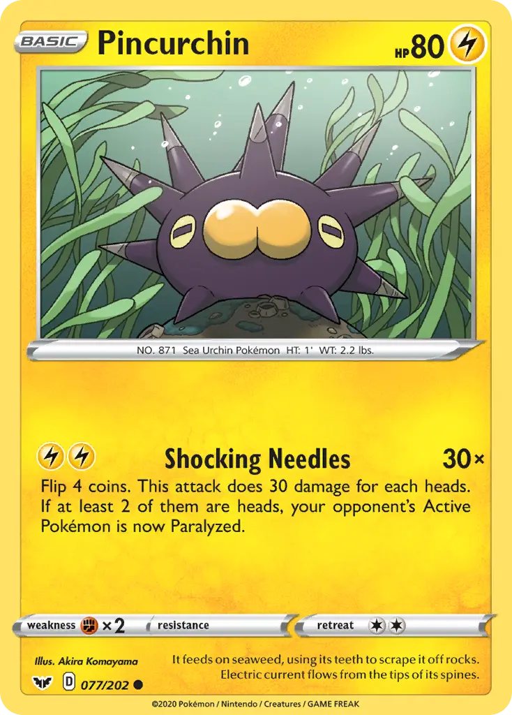 Pincurchin (Sword & Shield) - Pokémon in TCG Land México