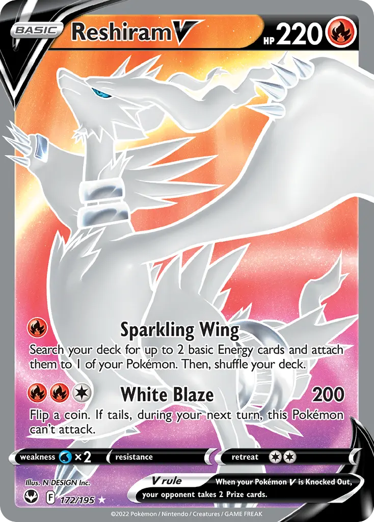Reshiram V (Silver Tempest) - Pokémon in TCG Land México