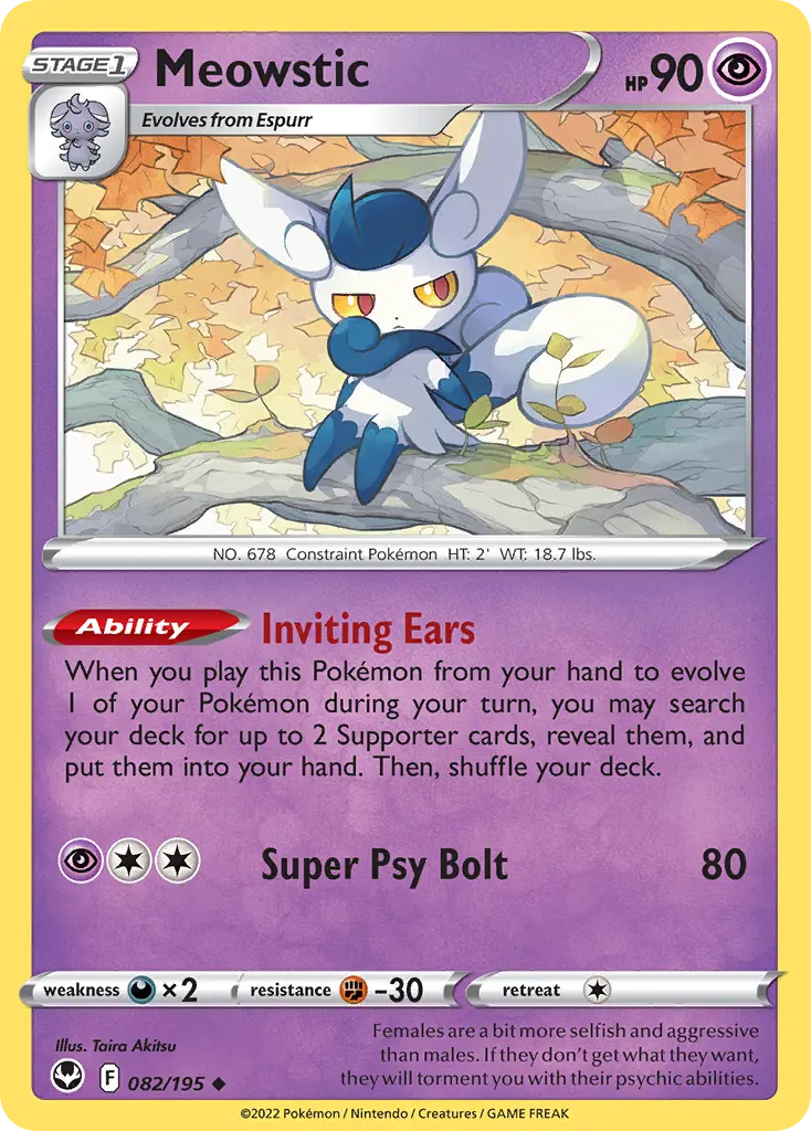 Meowstic (Silver Tempest) - Pokémon in TCG Land