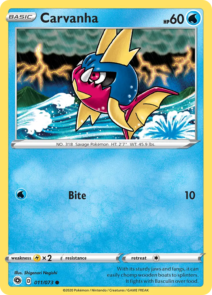 Carvanha (Champion's Path) - Pokémon in TCG Land