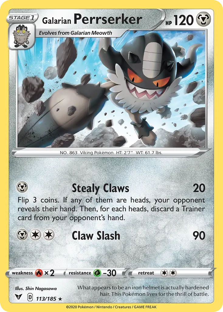Galarian Perrserker (Vivid Voltage) - Pokémon in TCG Land