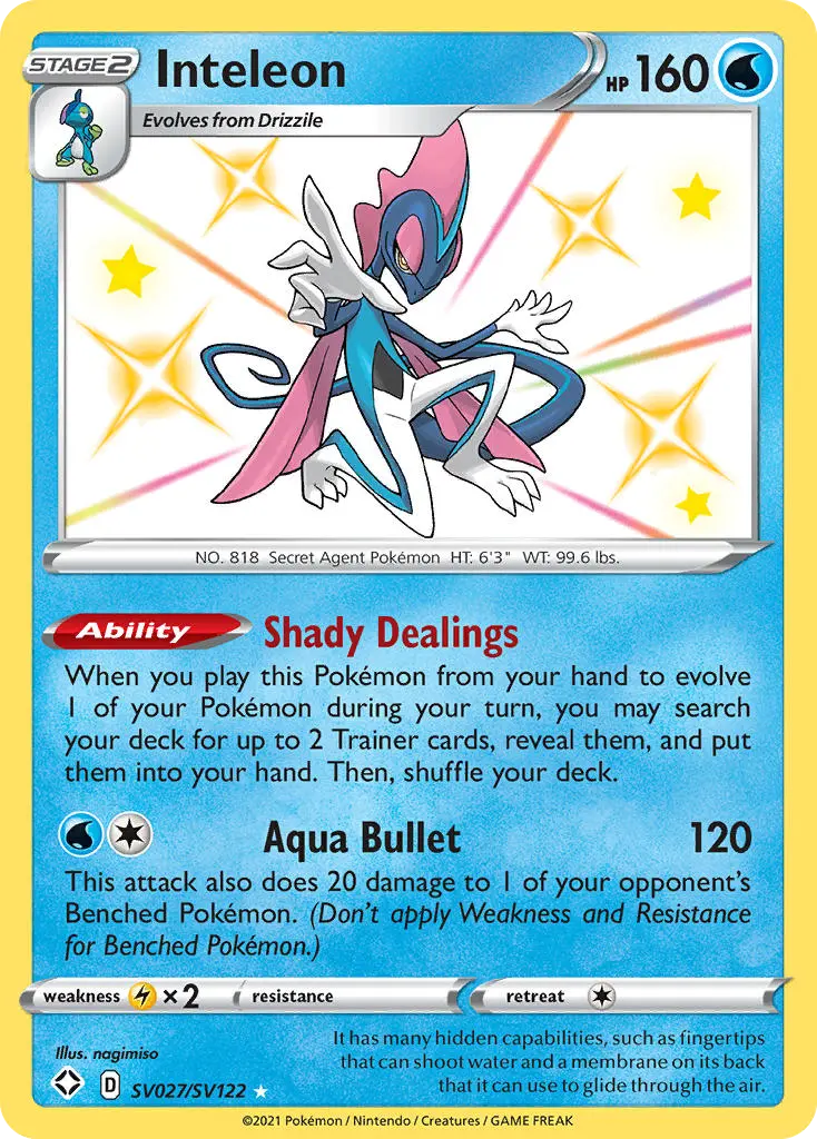 Inteleon (Shining Fates Shiny Vault) - Pokémon in TCG Land