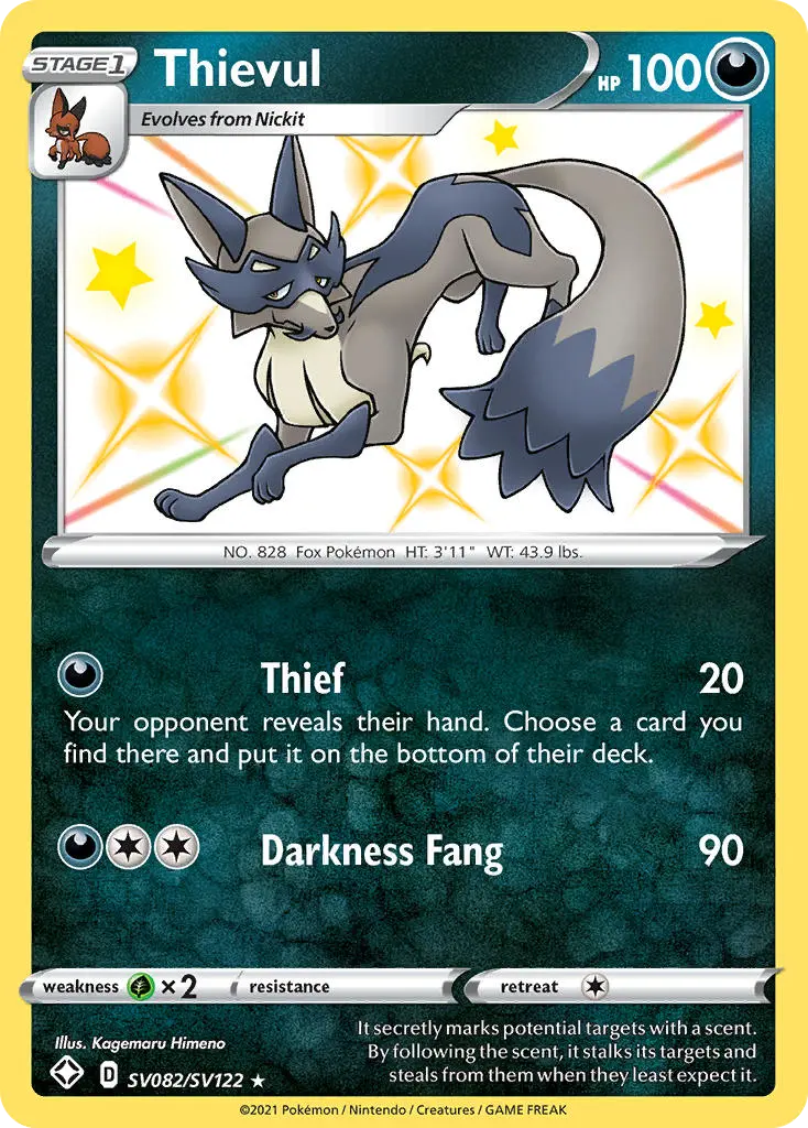 Thievul (Shining Fates Shiny Vault) - Pokémon in TCG Land