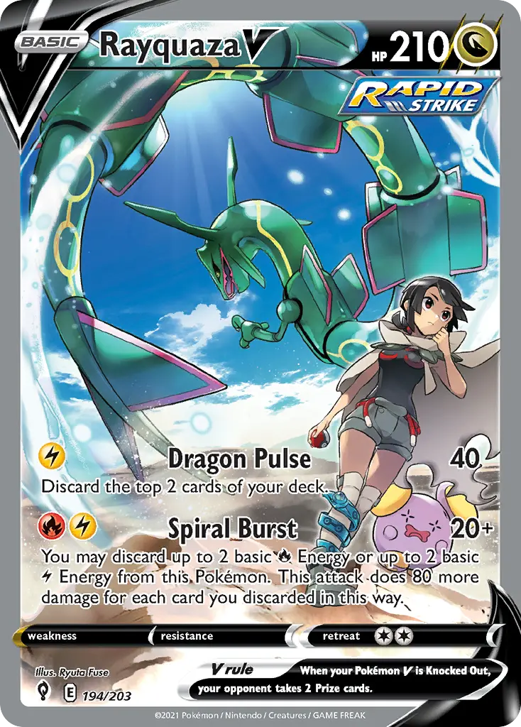 Rayquaza V (Evolving Skies) - Pokémon in TCG Land México