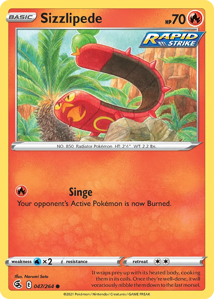 Sizzlipede (Fusion Strike) - Pokémon in TCG Land