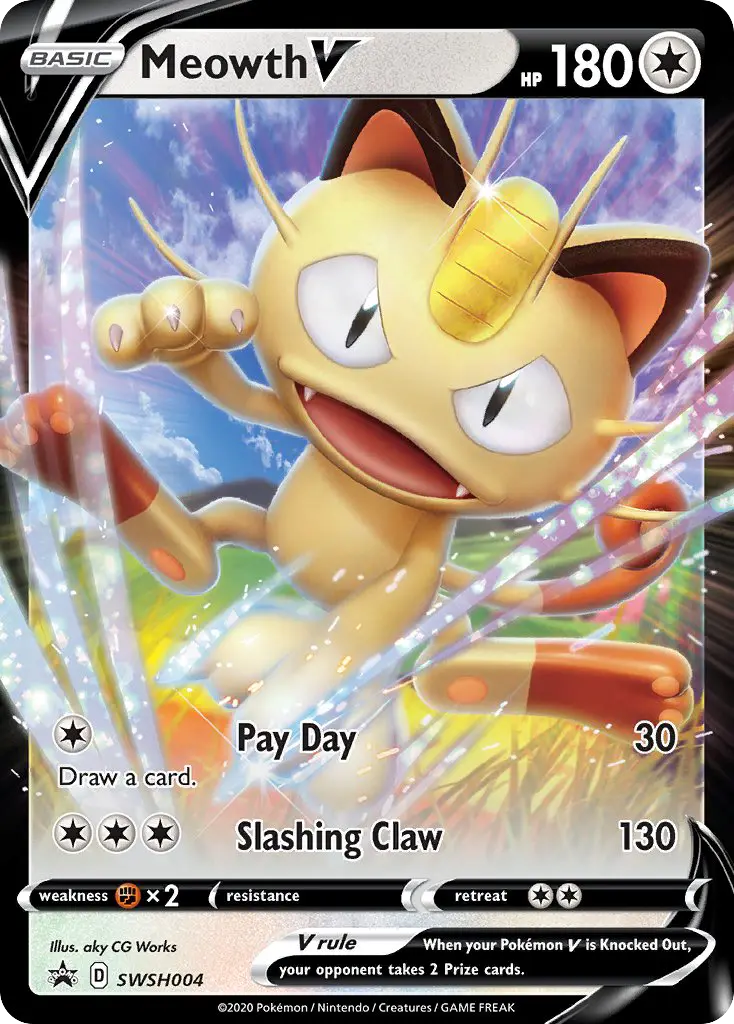 Meowth V (SWSH Black Star Promos) - Pokémon in TCG Land México