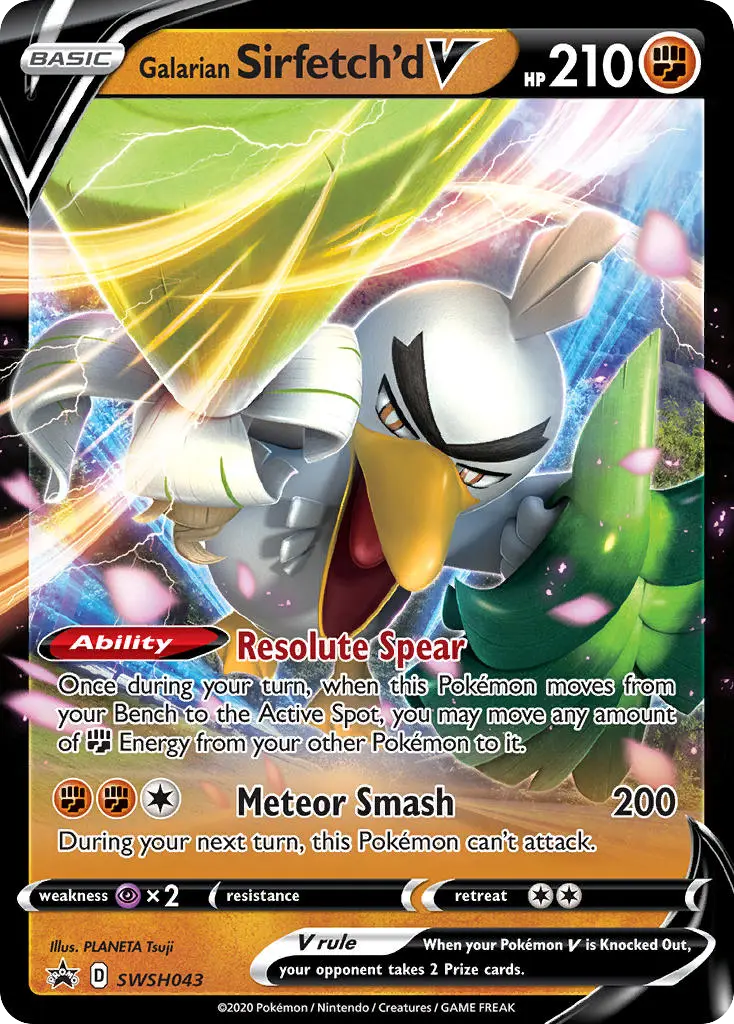 Galarian Sirfetch'd V (SWSH Black Star Promos) - Pokémon in TCG Land México