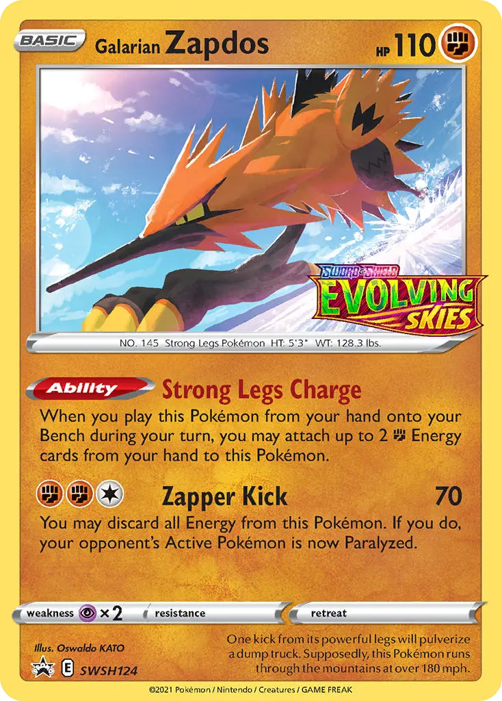 Galarian Zapdos (SWSH Black Star Promos) - Pokémon in TCG Land México