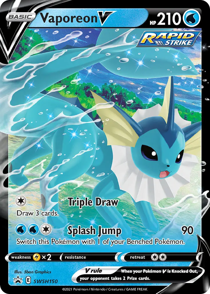 Vaporeon V (SWSH Black Star Promos) - Pokémon in TCG Land México
