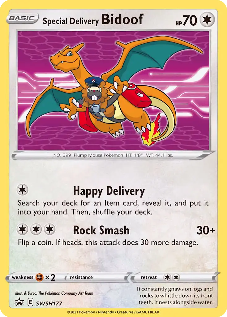Special Delivery Bidoof (SWSH Black Star Promos) - Pokémon in TCG Land México