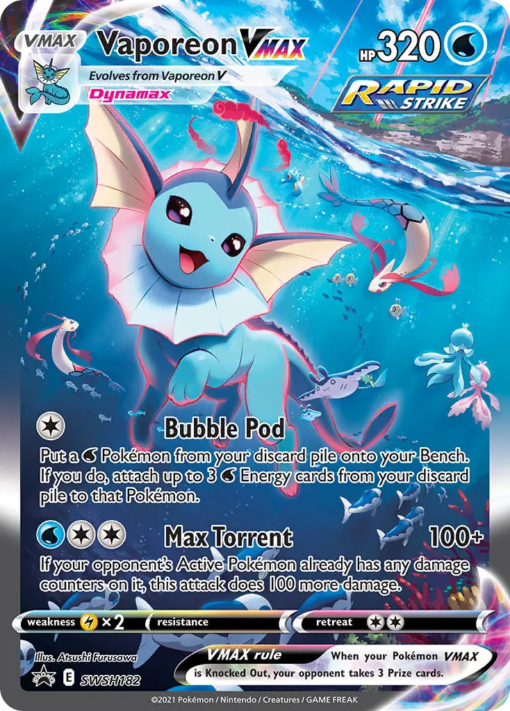 Vaporeon VMAX (SWSH Black Star Promos) - Pokémon in TCG Land México