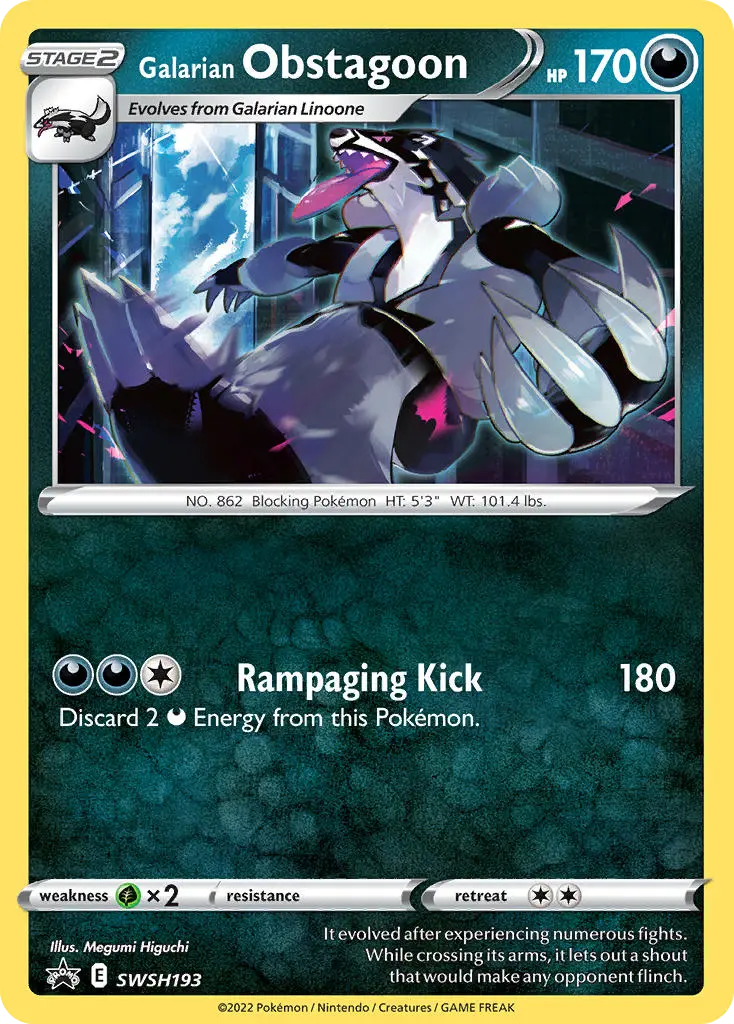 Galarian Obstagoon (SWSH Black Star Promos) - Pokémon in TCG Land México