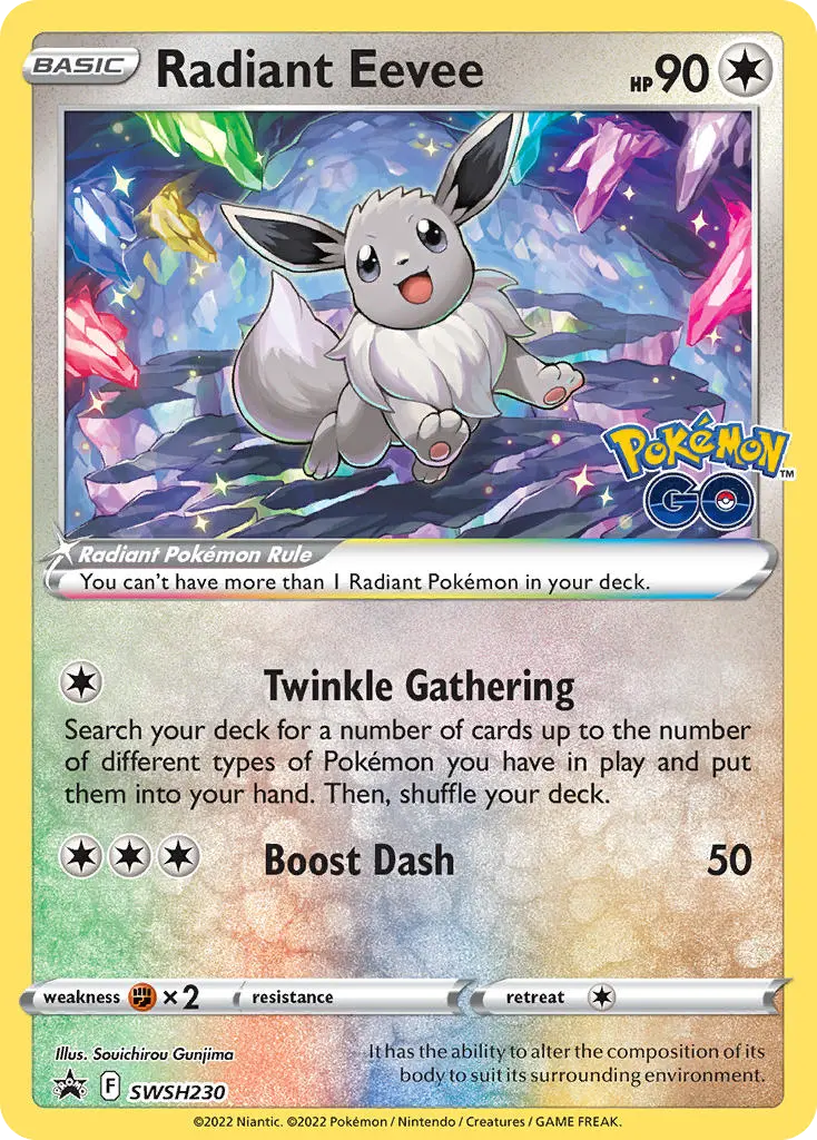 Radiant Eevee (SWSH Black Star Promos) - Pokémon in TCG Land México